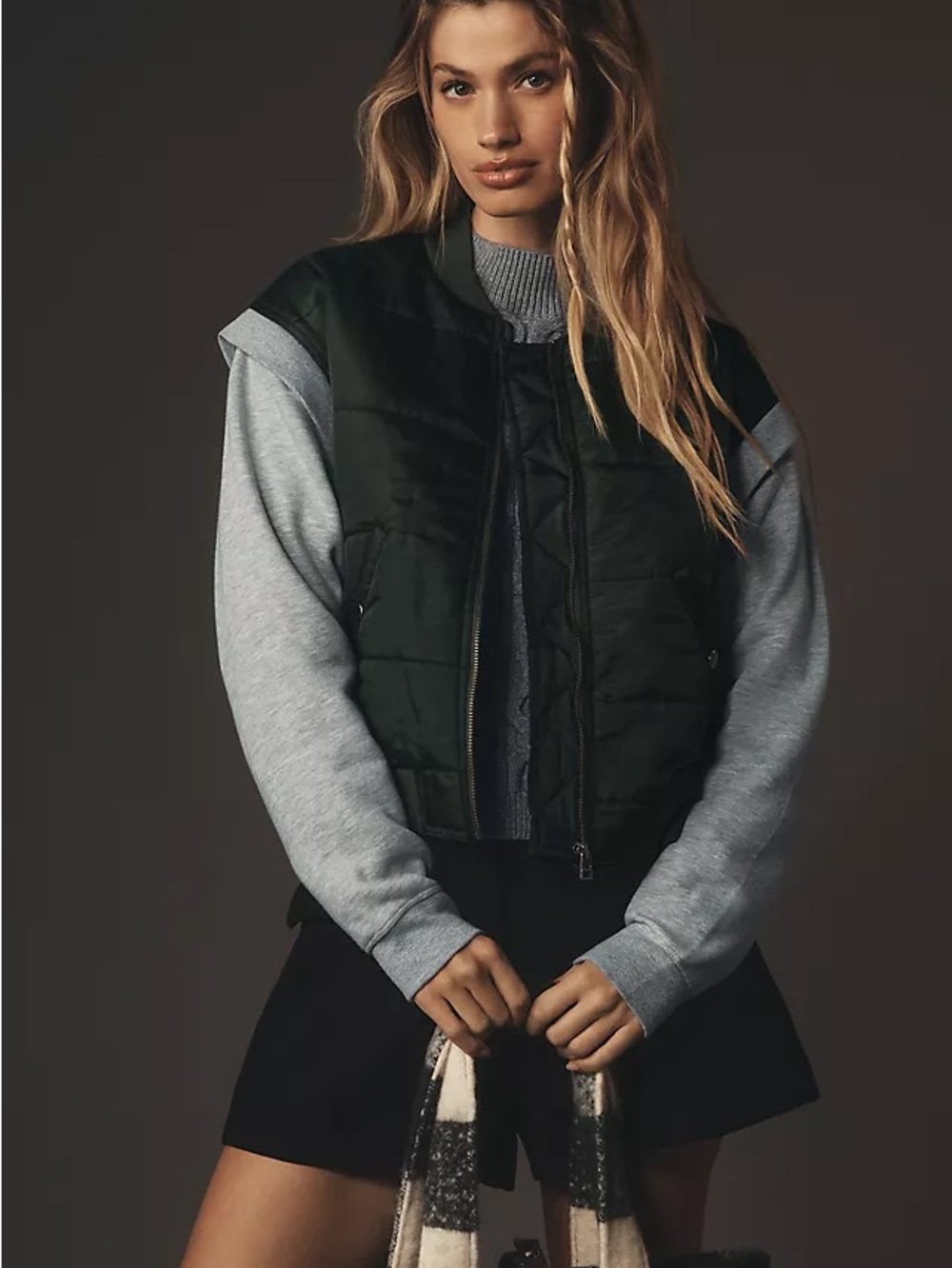 Daily Practice skill Set Quilted Dark Green Women's Bomber Jacket